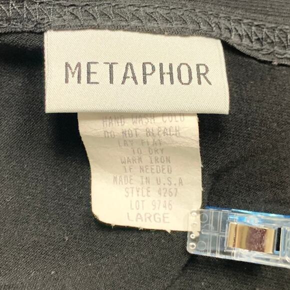 Metaphor Womens Large Deep V-Neck Asymmetrical Faux Wrap Fancy Evening Blouse - Picture 5 of 5